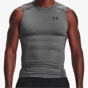 Under Armour Compression Heat Gear Gray UA Logo Mens XXL Active Tank Top